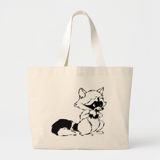 Crafty Racoon Large Tote Bag (Front)