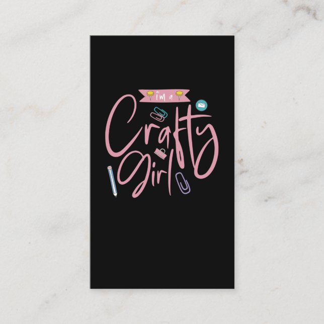 Crafty Scrapbooking Girl Book Crafting Love Business Card (Front)