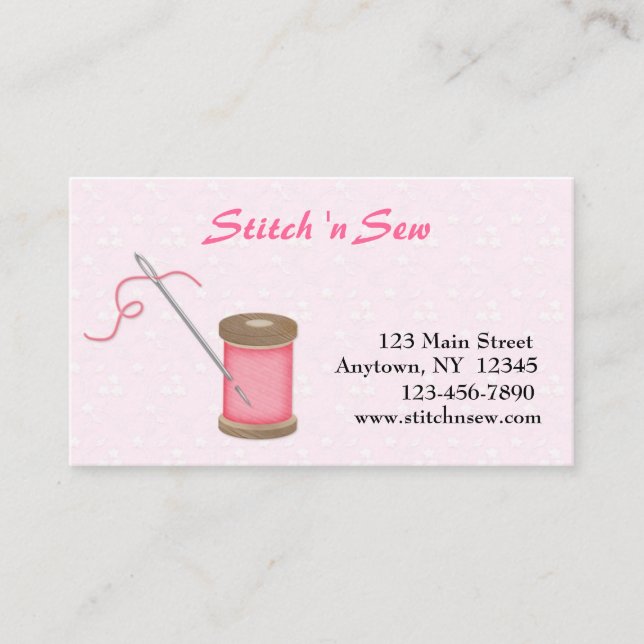 Crafty Sewing Business Card (Front)