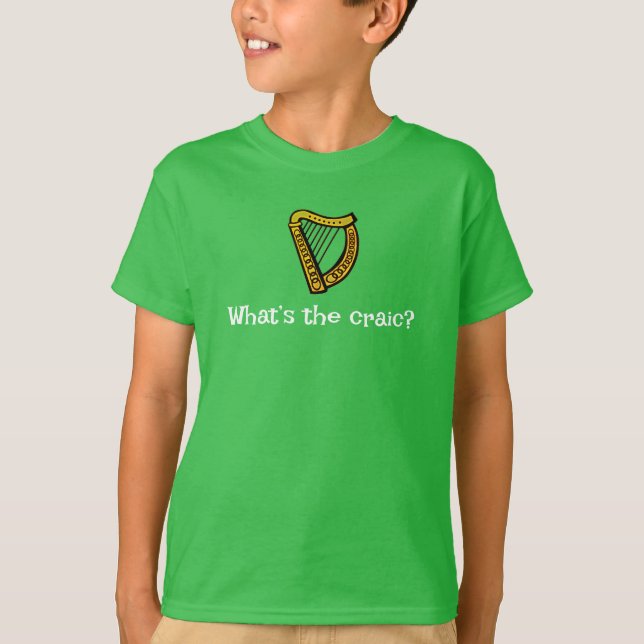 Craic kid green tee (Front)