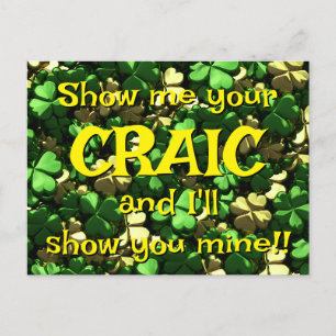 Craic Shamrocks Postcard