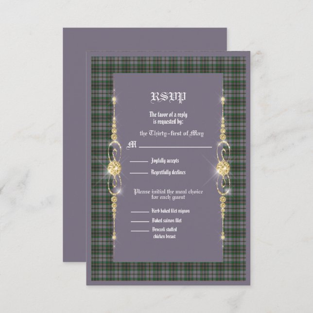Craig Ancient Tartan Wedding RSVP (Front/Back)
