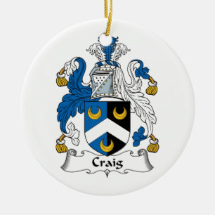 Craig Family Crest Ceramic Tree Decoration