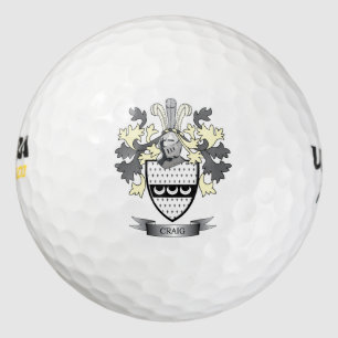 Craig Family Crest Coat of Arms Golf Balls
