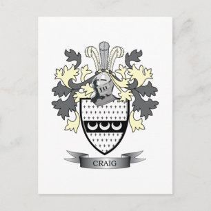 Craig Family Crest Coat of Arms Postcard