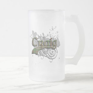 Craig Tartan Grunge Frosted Glass Beer Mug