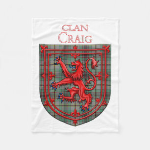 Craig Tartan Scottish Plaid Lion Rampant Fleece Blanket