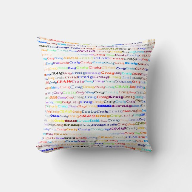 Craig Text Design II Throw Pillow (Front)