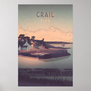 Crail Fife Scotland Seaside Travel Poster