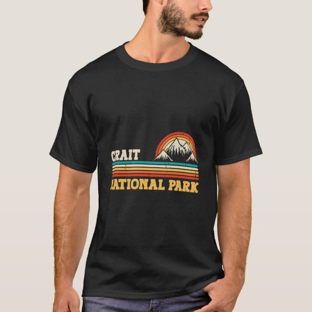 Crait National Park Mountain Trees Sun Camg Hiking T-Shirt (Front)