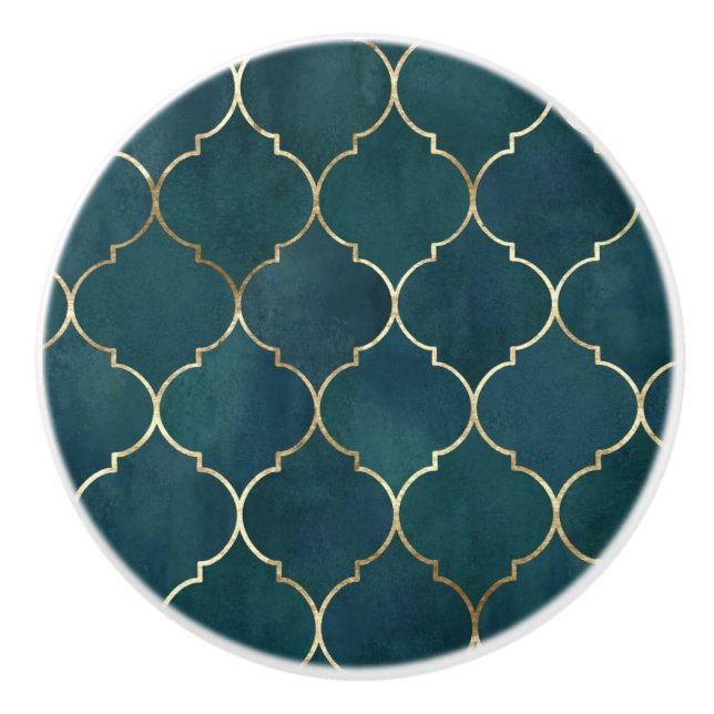 Cramic Cupboard and Door Knobs - Aqua  (Front)