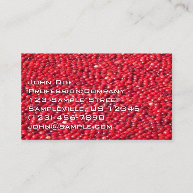 Cranberries Festive Red Business Card (Front)