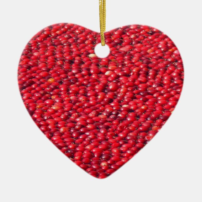 Cranberries Festive Red Ceramic Tree Decoration (Front)