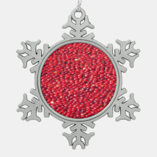 Cranberries Festive Red Snowflake Pewter Christmas Ornament