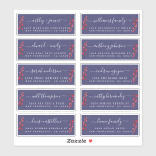 Cranberries Sprig Wedding Guest Address Labels