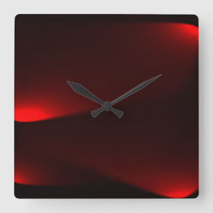 Cranberry And Black Lights Square Wall Clock