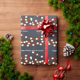 Cranberry and Popcorn Chalkboard Holiday Wrapping Paper