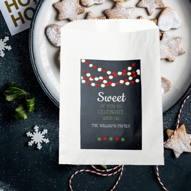 Cranberry and Popcorn Rustic Chalkboard Christmas Favour Bags (Creator Uploaded)