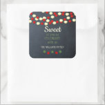 Cranberry and Popcorn Rustic Chalkboard Christmas Square Sticker<br><div class="desc">Recapture that rustic,  homespun feel of Christmas with these Stickers featuring strings of cranberries and popcorn with a chalkboard background.  Customise to say just what you want.</div>