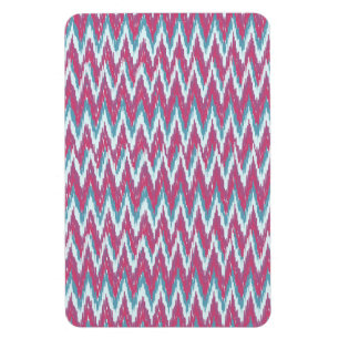 Cranberry and Teal iKat ZigZag Pattern Magnet