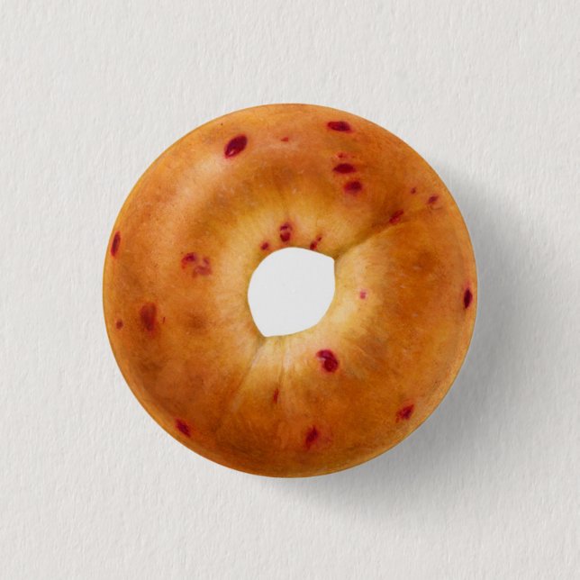 Cranberry Bagel Pinback Button (Front)