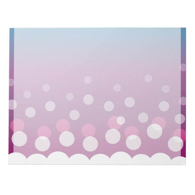 Cranberry-Blue Bubbles Notepad (Front)
