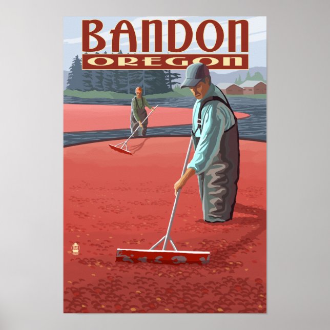 Cranberry Bogs Harvest - Bandon, Oregon Poster (Front)