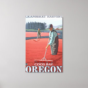 Cranberry Bogs Harvest - Coos Bay, Oregon Canvas Print