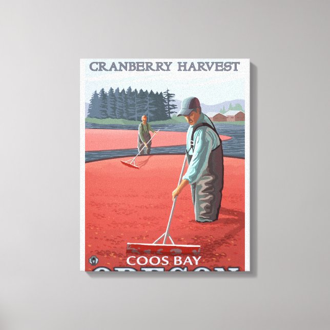 Cranberry Bogs Harvest - Coos Bay, Oregon Canvas Print (Front)