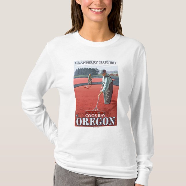 Cranberry Bogs Harvest - Coos Bay, Oregon T-Shirt (Front)