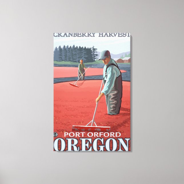 Cranberry Bogs Harvest - Port Orford, Oregon Canvas Print (Front)
