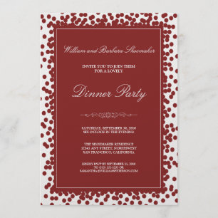 Cranberry Confetti Dinner Party Invitation