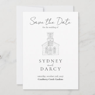 Cranberry Creek Gardens Hand Drawn Save the Date Invitation