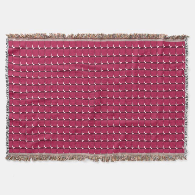 Cranberry Cubes Throw Blanket (Front)