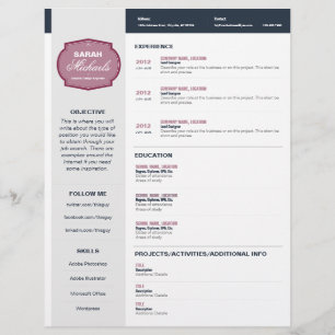Cranberry Emblem Resume Personalized Letterhead