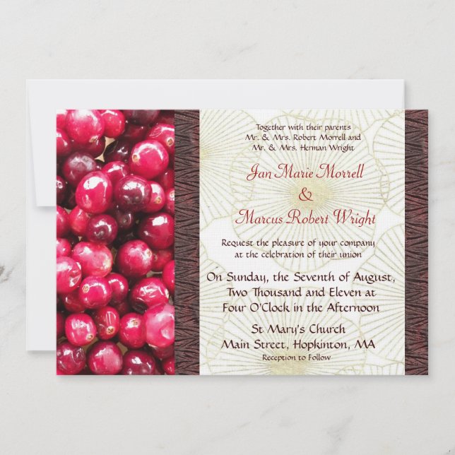 Cranberry Fall Wedding Invitation (Front)