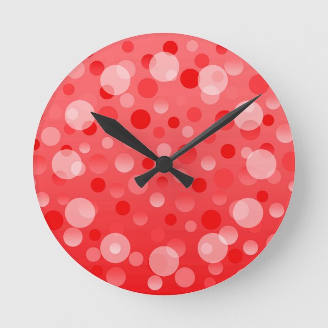 Cranberry Fizz 'Bubbles' clock round (Front)
