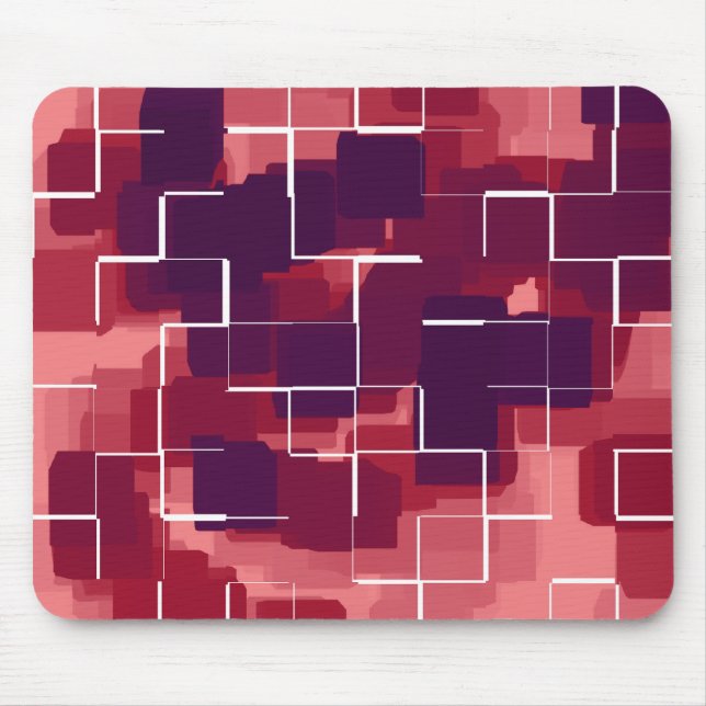 "Cranberry" Geometric Art Mouse Pad (Front)