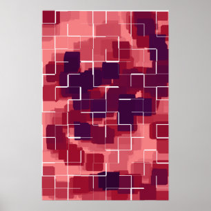 "Cranberry" Geometric Art Poster