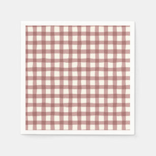 Cranberry Gingham Red Maroon Napkin