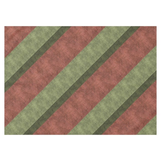Cranberry Green Figure Eight Texture Stripes Tablecloth (Front (Horizontal))