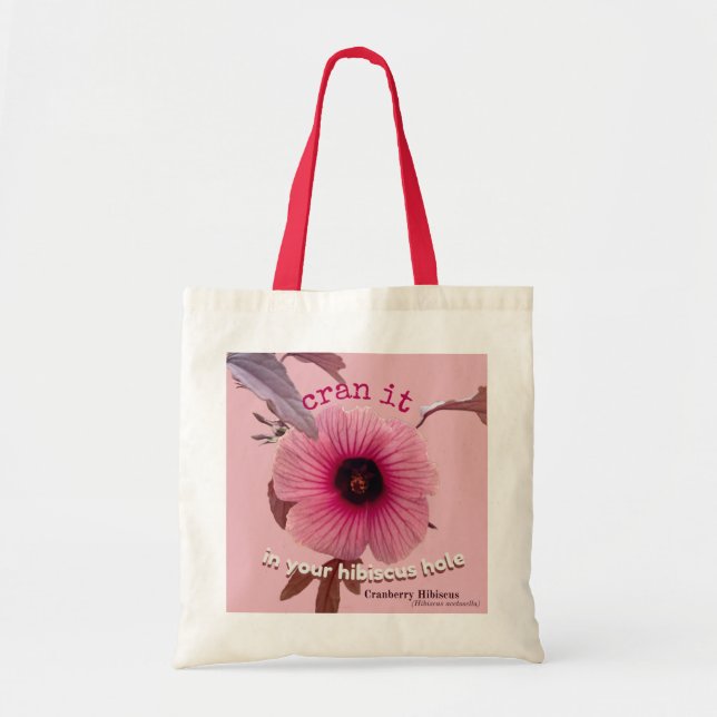 Cranberry Hibiscus Tote Bag (Front)