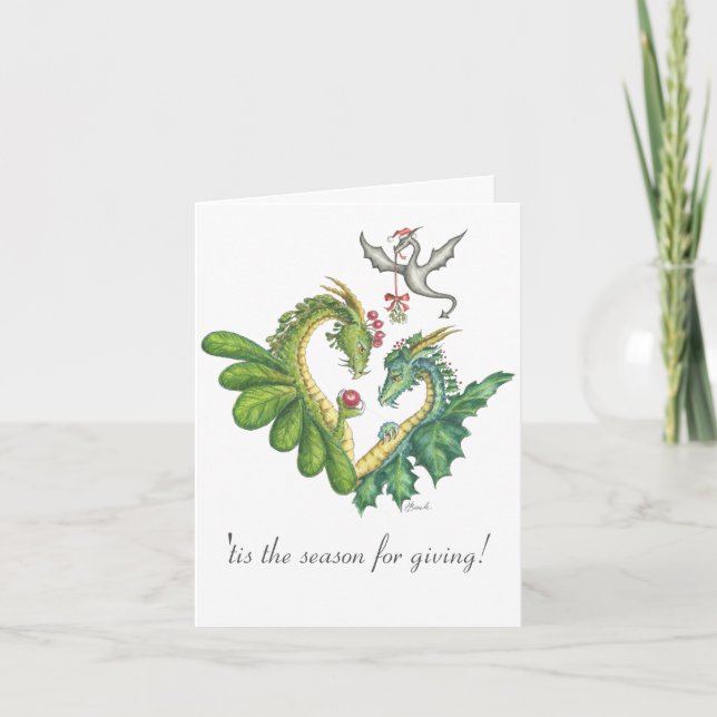 Cranberry-Holly Dragons-  Greeting card (Front)