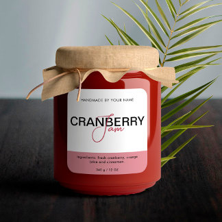 Cranberry Jam Product Label Stickers Packaging