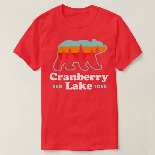 Cranberry Lake New York Hiking Fishing Camping T-Shirt (Design Front)