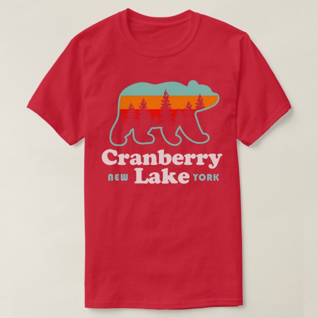 Cranberry Lake New York Hiking Fishing Camping T-Shirt (Design Front)