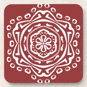 Cranberry Mandala Coaster