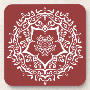 Cranberry Mandala Coaster
