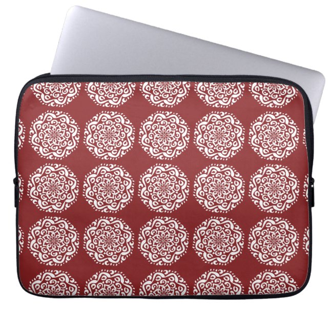 Cranberry Mandala Laptop Sleeve (Front)