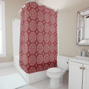 Cranberry Mandala Shower Curtain